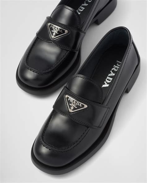 prada loafers brushed|unlined brushed leather loafers prada.